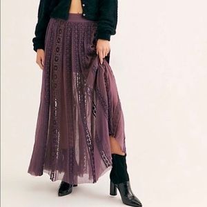 Free people one lace purple skirt